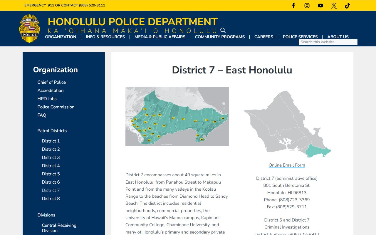 East Honolulu Jail Mugshots HPD District 7