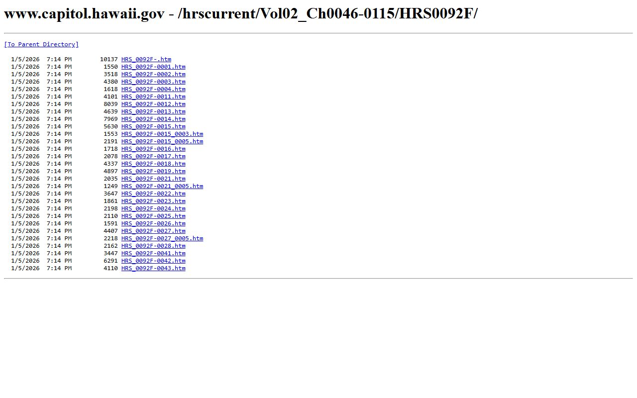 Hawaii Jail Mugshots HRS Chapter 92F UIPA